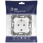 Розетка 2P+E Schuko, 16А-250В, Эра Elegance, белый, 14-2101-01