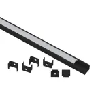 Комплект с накладным анодированным профилем 1612B 16х12мм, 2м, черный САВ261