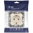 Розетка 2P+E Schuko, 16А-250В, Эра Elegance, сл.кость, 14-2101-02