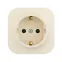 Quteo Розетка с заземлением со шторками наружная бежевая
