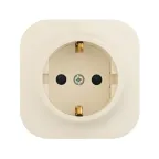 Quteo Розетка с заземлением со шторками наружная бежевая
