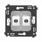 Avanti Компьютерная розетка RJ-45 без шторки в стену, кат.6 двойная, Белое облако