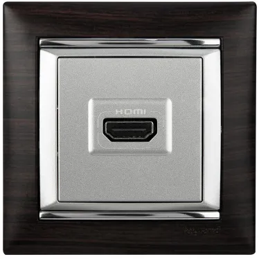 VALENA Рамка 1 пост темное дерево/серебро