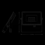 Прожектор светодиодный ДО 30 Вт 3600 лм 6500К AC 220В IP65 128х28х160мм матрированное закаленное стекло Qplus Gauss