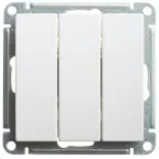 W59 Выключатель трехклавишный, 10АХ, механизм, белый