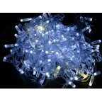 LIGHTING Гирлянда нить 10м 100 светодиодов белый свет IP44 прозрачный шнур 3м 230В мерцание транзит IEK