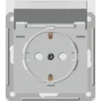 W59 Розетка скрытая с заземлением с крышкой IP44 бежевая