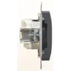 GLOSSA Розетка без заземления антрацит в рамку