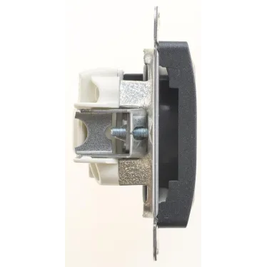 GLOSSA Розетка без заземления антрацит в рамку