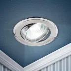 Светильник встраиваемый литой поворотный двойной контур MR16KL22 А SN/CH ,12V/220V, 50W сатин никель/хром (100/2