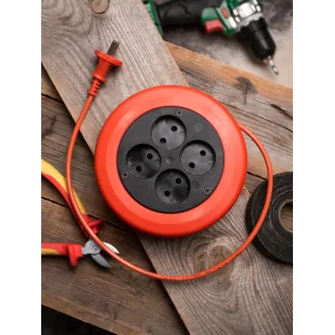 Удлинитель-рулетка 4x5 м без заземления ПВС 2x0.75 10А/2.3кВт PROxima