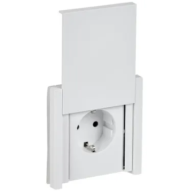 FORTE@PIANO Розетка 1-местная с заземлением с защитными шторками и крышкой безвинтовое крепление 16А IP44 FP219 белый IEK