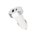 Автозарядка в прикуриватель АЗУ USB-A+USB-C, 3.1 A белая, REXANT