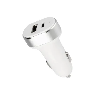 Автозарядка в прикуриватель АЗУ USB-A+USB-C, 3.1 A белая, REXANT