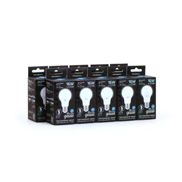 Лампа светодиодная LED 16 Вт 1520 лм 4100К А60 груша нейтральный E27 AC 220В Black Gauss