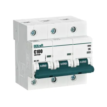Выключатель автоматический трехполюсный 100А С ВА-201 10кА