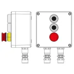 Взрывозащищенный пост управления из полиэстера CPE-P-05-(2xP1B(11)-1xP3E(11))-2xKA2MHK(C)1Ex d e IIC Т5 Gb / Ex tb IIIC T95°C Db IP66/КЗ