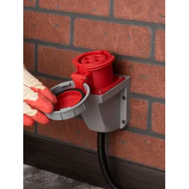 Розетка стационарная наружная 1242 32А 3Р+РЕ IP67