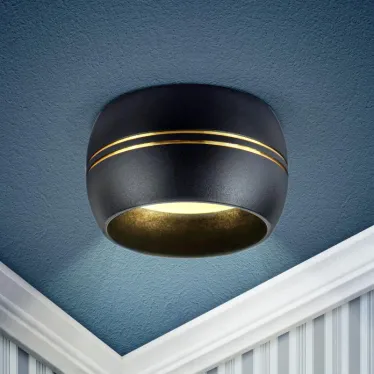 Подсветка декоративная под лампу Gx53 алюминий цвет черный/золото (40/1440)