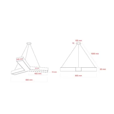 Светильник LED Geometria Igrek SPO-142-W-40K-044 44Вт 4000K 3000Лм IP40 800х80 белый подвесной драйвер внутри