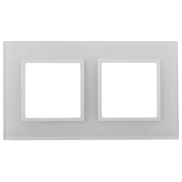 Рамка на 2 поста, стекло, Эра Elegance, белый+бел, 14-5102-01