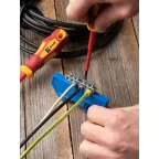 Шина 0 N (6x9мм) 6 отв. цинк синий изолятор на DIN-рейку