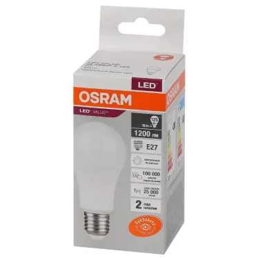 Лампа светодиодная LED 15 Вт E27 4000К 1200Лм груша 220 В (замена 125Вт) OSRAM