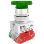 Кнопка AEAL 22мм грибовидная с фиксацией зеленая неон 220В