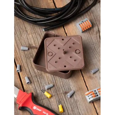 Коробка разветвительная KMP-030-030 (78х78х26) тёмное дерево PROxima