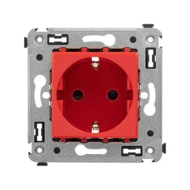 Avanti Розетка в стену, 2P+E, с защитными шторками, ''Красный квадрат''