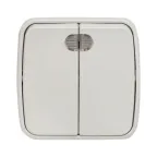 Выключатель Минск двухклавишный ОП 10А с индикатором белый