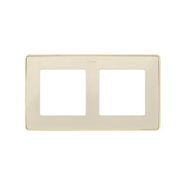 Рамка 2 поста слоновая кость/основание шампань