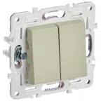 SKANDY Выключатель 2-клавишный проходной 10А SK-V05B бежевый IEK