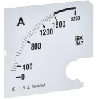 Шкала сменная для амперметра Э47 1600/5А класс точности 1,5 96х96мм