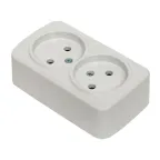 Розетка Минск 2-местная ОП 10А без заземления белая