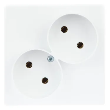 Розетка 2х2К без защитных шторок, белый