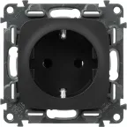Valena ALLURE Розетка силовая 2К+З 16А 250В винтовые зажимы антрацит
