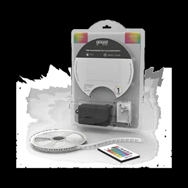 Лента светодиодная LED 5050/60-SMD 10 Вт/м 700 лм/м RGB DC 12В IP20 10мм комплект лента и драйвер (блистер 3м) Basic Gauss