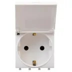Avanti Розетка с крышкой ''Белое облако'', 2P+E, 2 модульная