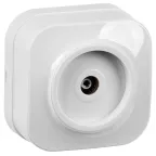 GLORY Розетка одноместная наружная телевизионная белая