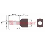 Наконечник штыревой втулочный изолир F-14 мм 2х10 кв мм (НШВи(2) 10-14хНГи2 10-14), REXANT