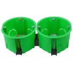 Коробка установочная 68х45мм гипрок металлические лапки индивидуальная