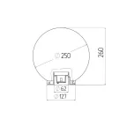 НТУ 02-60-255, шар дымчатый призма D 250 мм (6/48)
