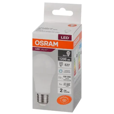 Лампа светодиодная LED 15 Вт E27 6500К 1200Лм груша 220 В (замена 125Вт) OSRAM