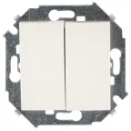 15 Выключатель двухклавишный 16А 250В винтовой зажим слоновая кость