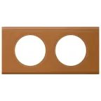 Рамка, двухпостовая, кожа карамель