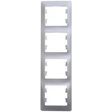 GLOSSA Рамка 4 поста вертикальная перламутр