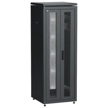 Шкаф напольный сетевой 19' LINEA N 33U 600х600мм передняя распашная перфорированная дверь задняя перфорированная черный