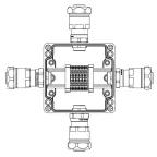Взрывозащищенная клеммная коробка из полиэстера TBE-P-03 -(6xCBC.2) -1x6018ANP22BKM2SB(A) - 1x6018ANP22BKM2SB(B) - 1x6018ANP22BKM2SB(C) -1x6018ANP22BKM2SB(D)1Ex e IIC Т5 Gb /Ex tb IIIC T95°C Db