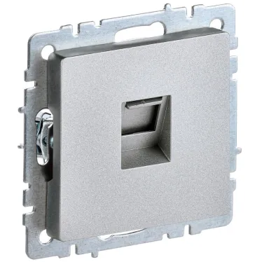 BRITE Розетка компьютерная RJ45 кат.6 РК11-БрА алюминий IEK